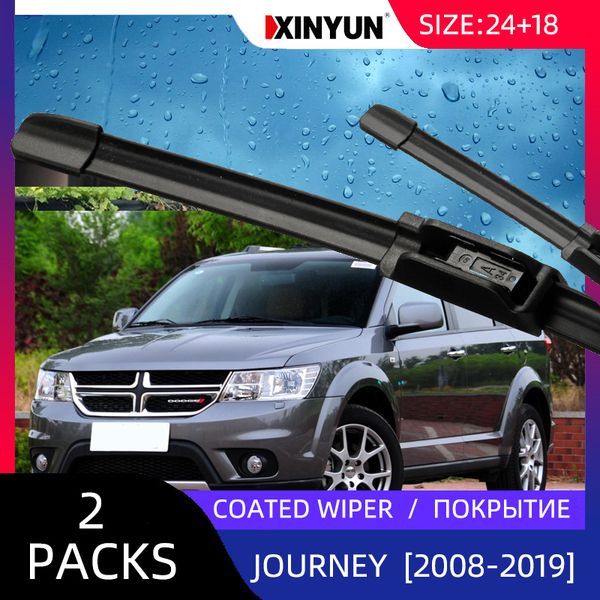 

coated wiper front wiper blades for dodge - journey [2008-2019] windshield windscreen 24+18