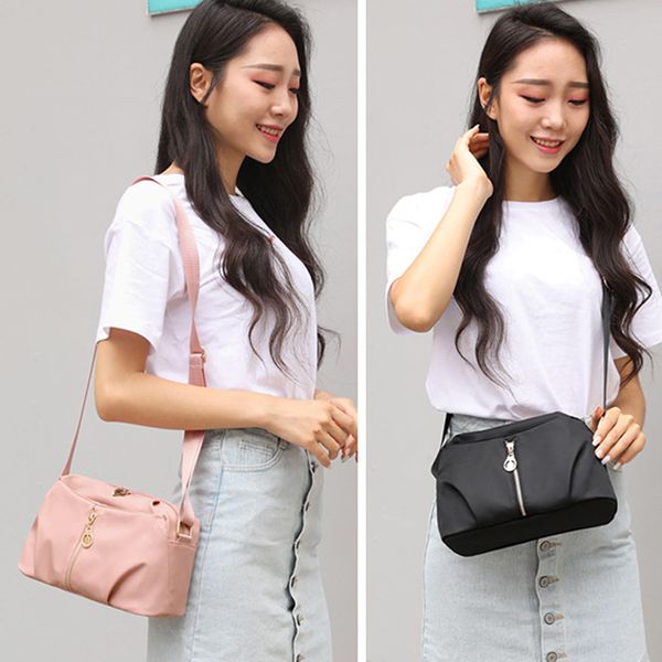 

women waterproof nylon messenger bag vintage shoulder crossbody bag lady small shell bolsa feminina more zippers package