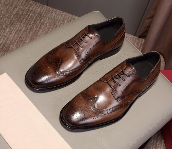 

new arrival mens dress business casual walk office real leather aaaaaa shoes size 38-45, Black