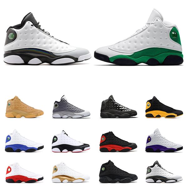 

2020 men 13 ba ketball hoe 13 lucky green court purple black cat bred port neaker trainer athletic ize 7 13, White;red