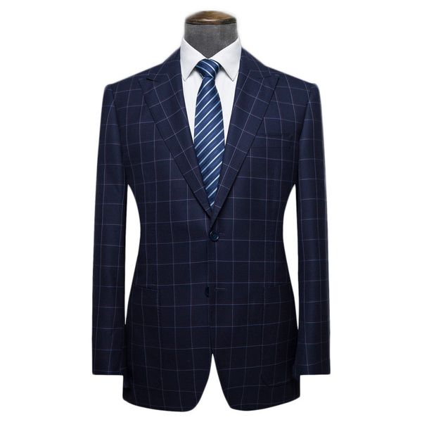 

men's wardrobe essentials slim fit windowpane suit tailor made navy blue windowpane check suits for men elegant business suit, White;black