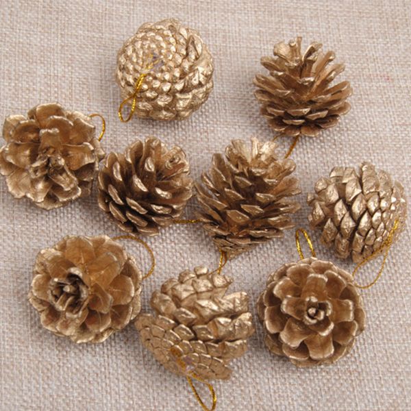 

9pcs christmas tree pine cones pinecone hanging decoration home ornament