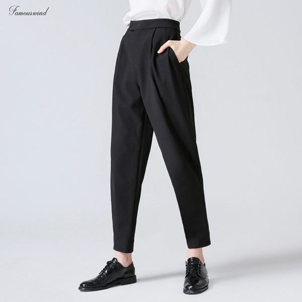 

женские брюки брюки для женщин высокой талией черный мода зима женский повседневный голеностопного длина брюки длинные брюки офисные, Black;white