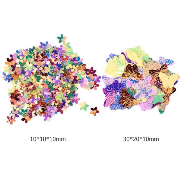 

100pcs colorful flower sequin butterfly sequin glitter garment accessory sewing wedding craft nail art kids diy scrapbook