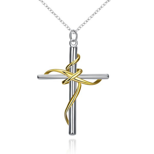 

classic cross jesus christ pendant crucifix charm necklaces silver plated fashion jewelry necklace for women men