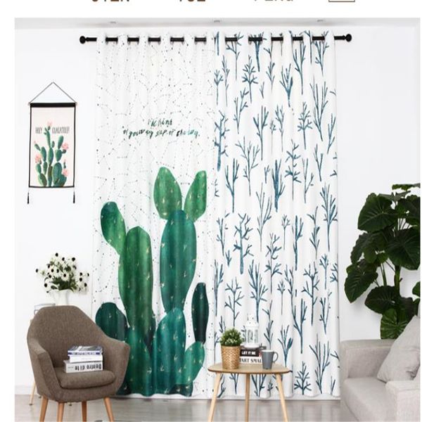 

green plants curtains small fresh custom curtains thickening blackout curtains soundproof windproof curtain