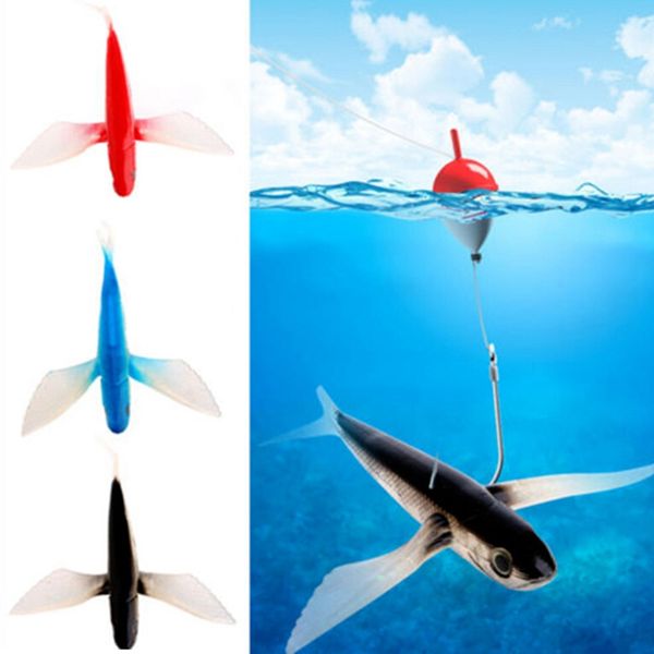 

seawater fishing lure flying fish 18cm soft bait fishing lure sea angling curls trolling tuna mackerel fishing lures
