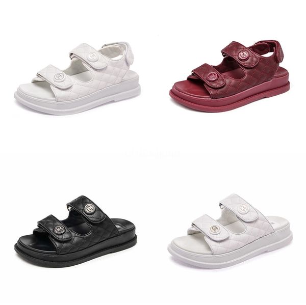 

плюс размер 2020 лето европейский и американский стиль мода страусиная шерсть плоское дно удобные щепотки женские сандалии#348, Black