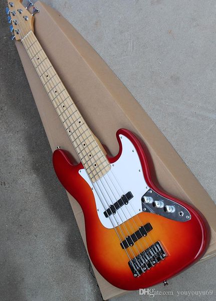 

electric bass guitar with white pickguard, chrome hardware, 6 strings, 20 sounds, customized service