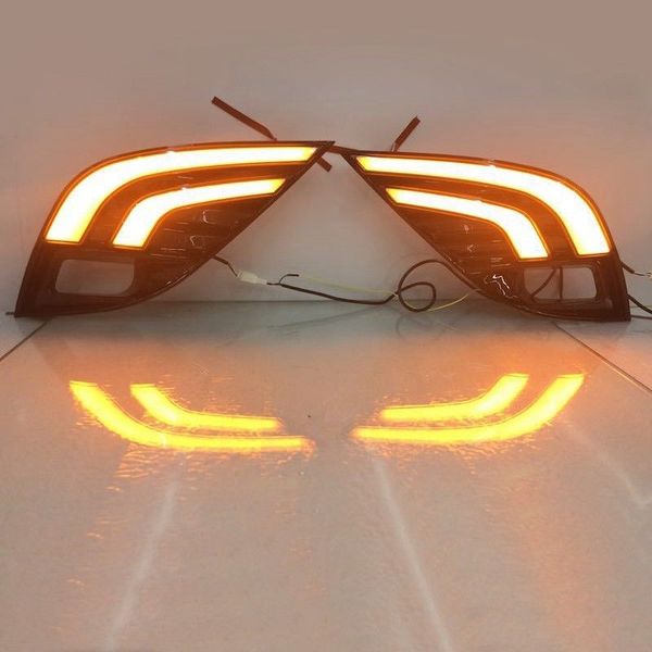 

2018 new led drl car turn signal lamp fog light wiring kit refit for camry se xse led trunk strip car light assembly