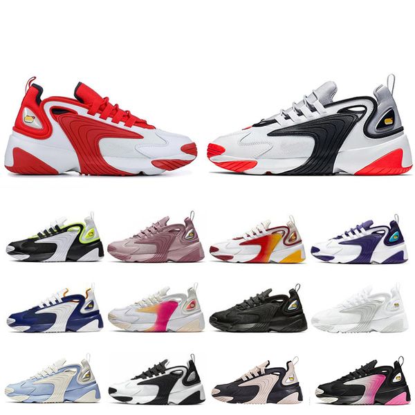 

with box zoom m2k 2k tekno 2000 triple black white dark grey for mens womens running shoes fashion style designer sports sneakers shoes, White;red