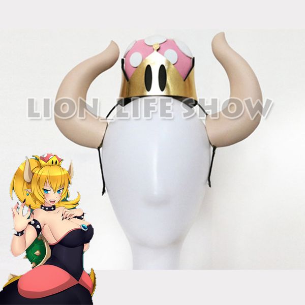 

bowsette cosplay mario super crown kit peachette bowser womanize crown bowser costume crowns headwear ear cosplay props, Silver