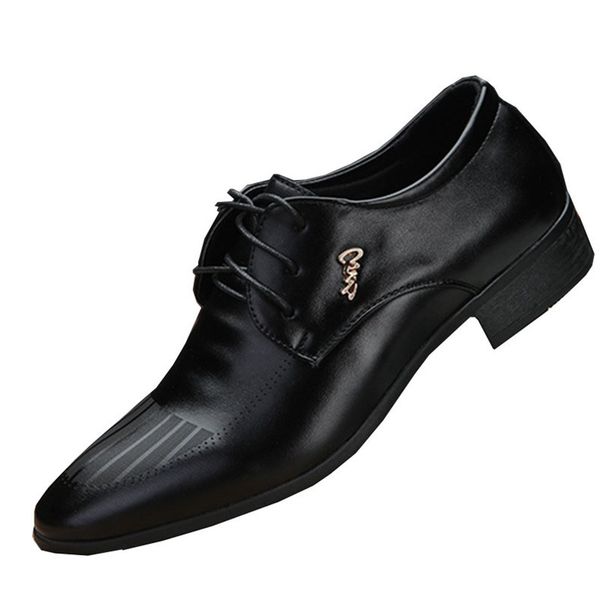 

new men's quality shoes zapatos de hombre black leather soft man dress shoesbusiness wedding office dance shoes casual