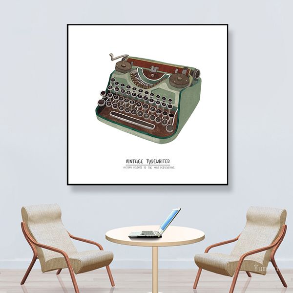 

vintage typewriter canvas art poster and prints living room wall art picture for modern living room decor canvas oil painting
