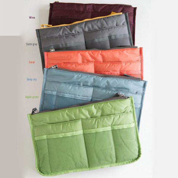 

thicken large capacity cosmetic storage bag nylon travel insert organizer handbag purse makeup bag for women female