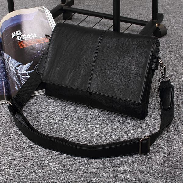 

new style men's bag shoulder bag men's leather shoulder business casual clutch