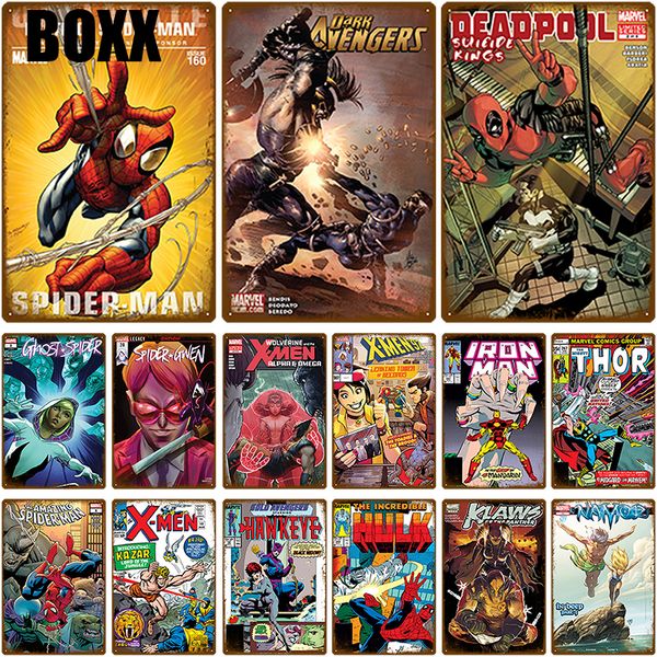 

2020 super hero wall decor metal sign wall art tin sign shabby chic plaque metal vintage decor poster bar home craft decor