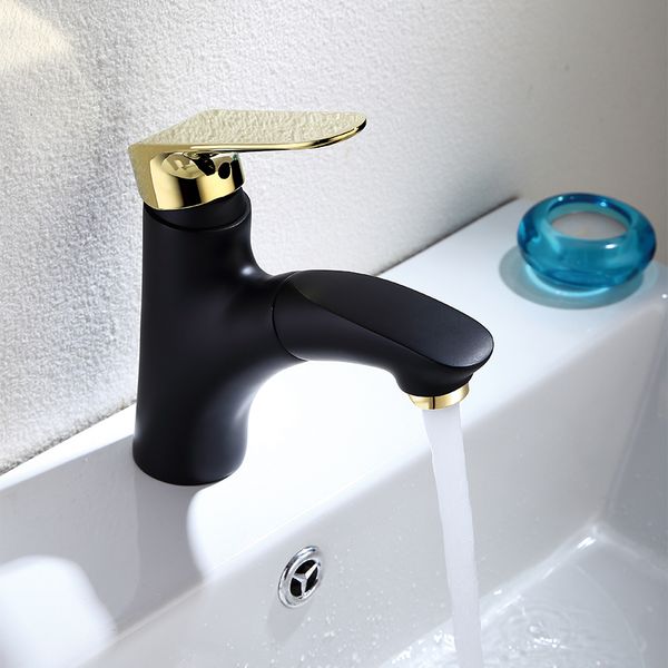 

copper bathroom faucet mixer basin faucet black gold bathroom tap ceramic plate spool single holder single hole pull out faucets
