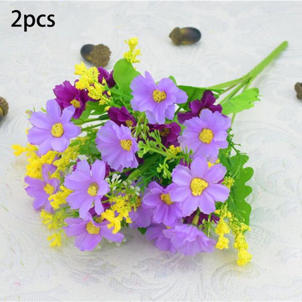 

2pc 28heads outdoor flower fake false plants grass artificial garden daisy decor never wither artificial flowers
