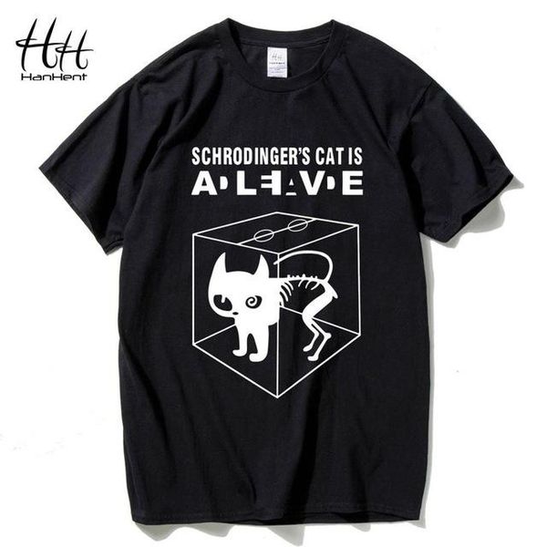 

cotton men's fashion tshirts schrodinger's cat the big bang theory cotton short sleeve o-neck tees summer t-shirt elegant, White;black