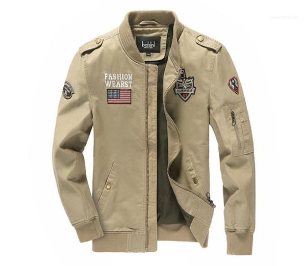 

куртка мужской одежды мода щитовых zipper fly пальто мужской осень твердые грузовые куртки стенд воротник с длинными рукавами вышивки, Black;brown