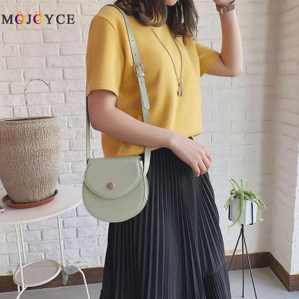 

fashion designer small size solid color pu leather shoulder bag saddle flap crossbody bags for women