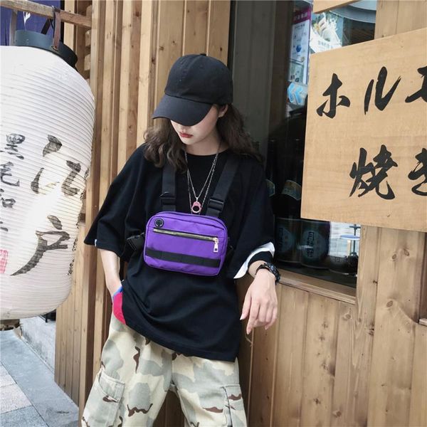 

oxford chest bags hip hop streetwear shoulder packs multi-function men women adjustable belt crossbody bag