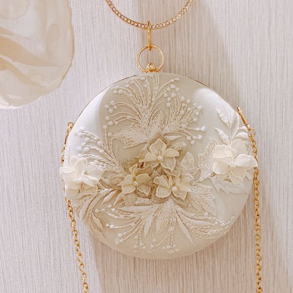 

new dinner party small round bag embroidered cheongsam hand bag women's purse