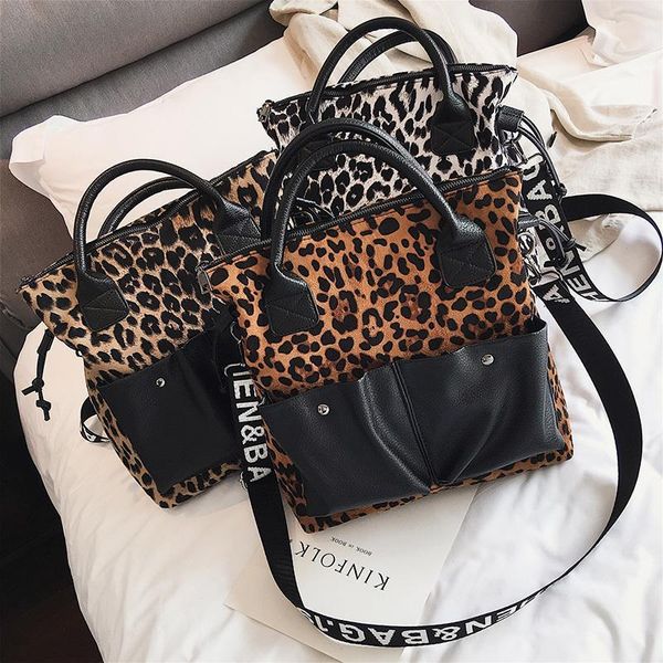 

fashion leopard ladies handbags 2019 winter new women bags fashion girls totes female shoulder messenger bags
