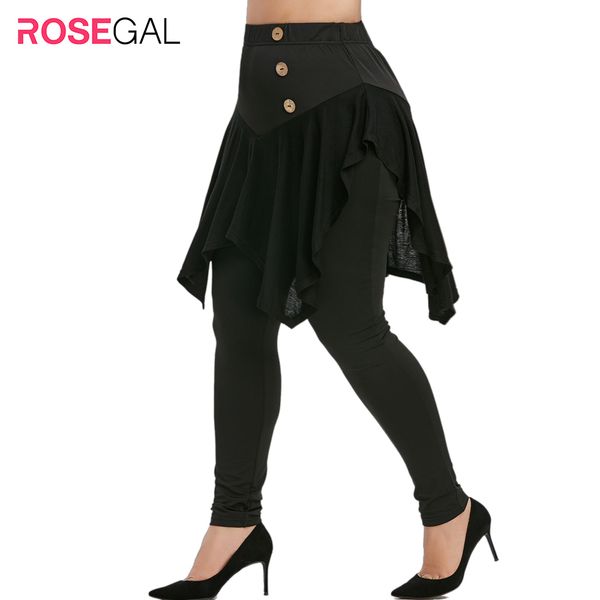 

rosegal high waist culottes pant plus size high waisted button embellished skirted pants women pencil pants pantskirt 2019, Black;white