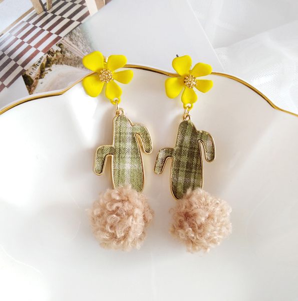 

contracted joker cactus ear is acted the role of metallic flannelette quality of a material lovely and melting girl earring ear clip, Silver