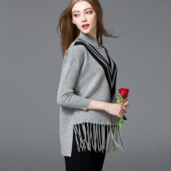 

women's sweaters autumn winter sweater women clothes 2021 korean vintage pullover warm turtleneck pull femme hiver zt4654, White;black