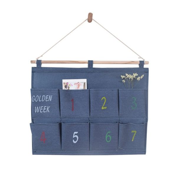 

cotton linen wall hanging storage bag wall mounted wardrobe closet hang bag sundries cosmetics toy organizer