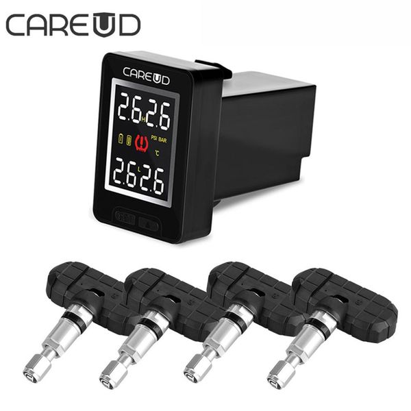 

car electronics tpms wireless tire pressure monitoring system built-in sensor lcd display built-in monitor for careud u912