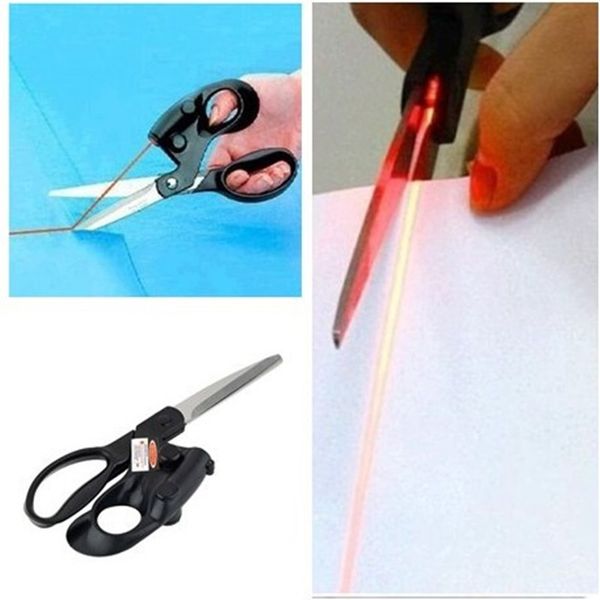 

wholesale- professional laser guided scissors for home crafts wrapping gifts fabric sewing cut straight fast