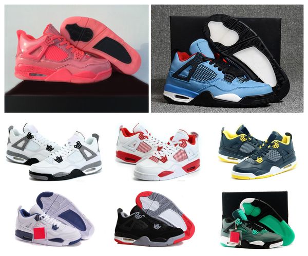 

4s basketball shoes men sneakers designer new cement toro bravo thunder bred dunk from above sports shoes trainers with box