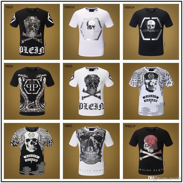

newst print men t-shirt fashion medusa tshirt summer short sleeve casual crystal skulls t-shirt designer brand mens t-shirt, White;black