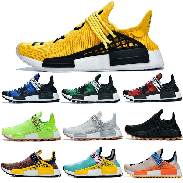 

2019 human race mens running shoes with box pharrell williams sample yellow core black sport designer shoes women sneakers 36-47
