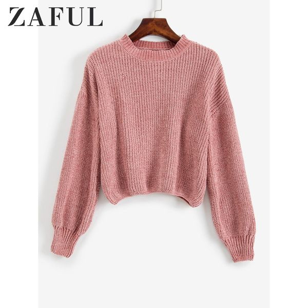 

zaful crew neck drop shoulder chenille sweater khaki rose chic pullover elastic 2019 stretch women clothing solid women sweater, White;black