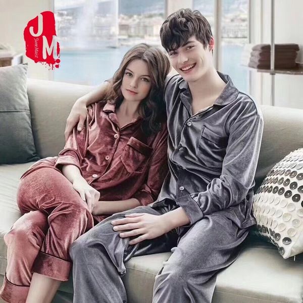 

velvet pyjama autumn winter warm pajama set women pajamas deep gold velvet homewear pijama mujer elegant sleepwear suit 5xl, Blue;gray