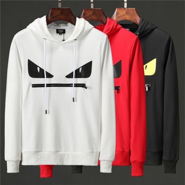 

fends designer luxury mens hoodies classic sweatshirts eye pattern logo fashion zipper decoration temperament couple hoodie new, White;black