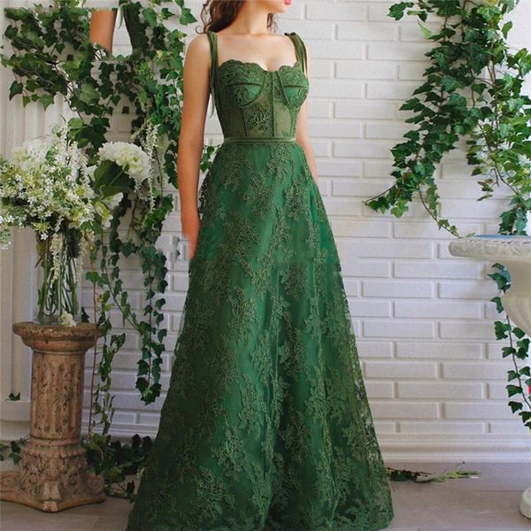 

spaghetti green lace applique evening dresses long a line custom arabic muslim prom dresses vestidos de fiesta cocktail dresses, Black