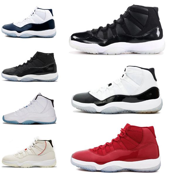 

2019 11 11s concord cap and gown men women basketball shoes gamma blue concord 23 45 platinum tint sports shoe sneaker, White;red