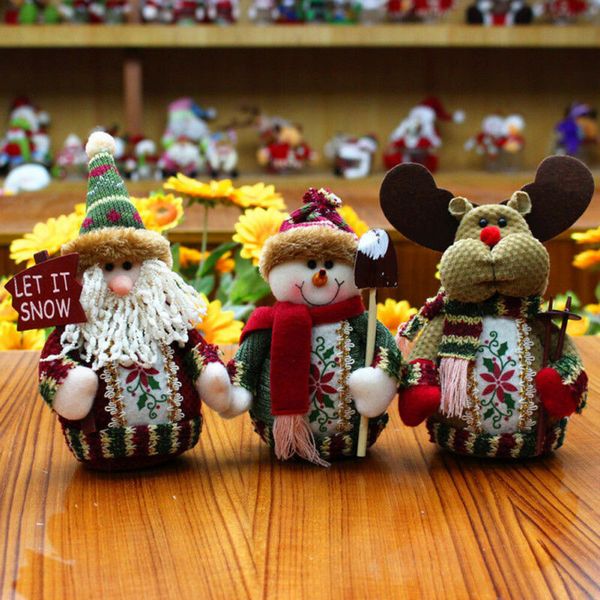 

new fashion christmas ornament santa claus snowman reindeer toy doll xmas tree hanging decor