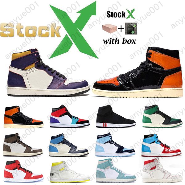 

box designer basketball shoes 1s obsidian unc fearless first class flight phantom turbo red 1 backboard sport sneaker trainer men women