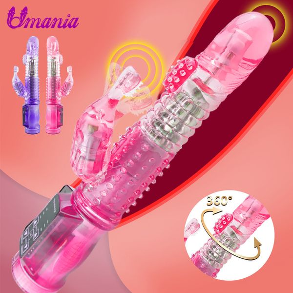 G-Punkt-Dildo, Kaninchen-Vibrator, Masturbator, Sexspielzeug für Frauen, Vagina, Klitoris, Doppelvibrator, 10 Geschwindigkeiten, Vagina-Vibration, Y200226