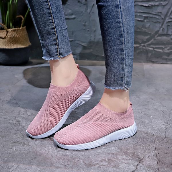 

bjakin breathable women sport shoes light socks sneakers rubber mesh round flat sneakers running shoes for woman big size