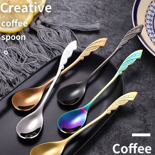 

304 stainless steel rose heart pattern flatware teaspoons, coffee scoop, sugar, cake, dessert, ice cream stirring mixing spoon