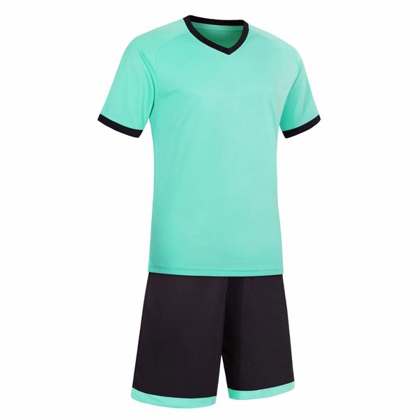 

wholesale customized men football uniforms mens kits sports clothes tracksuits discount boy football sets with shorts b36-022, Black;red