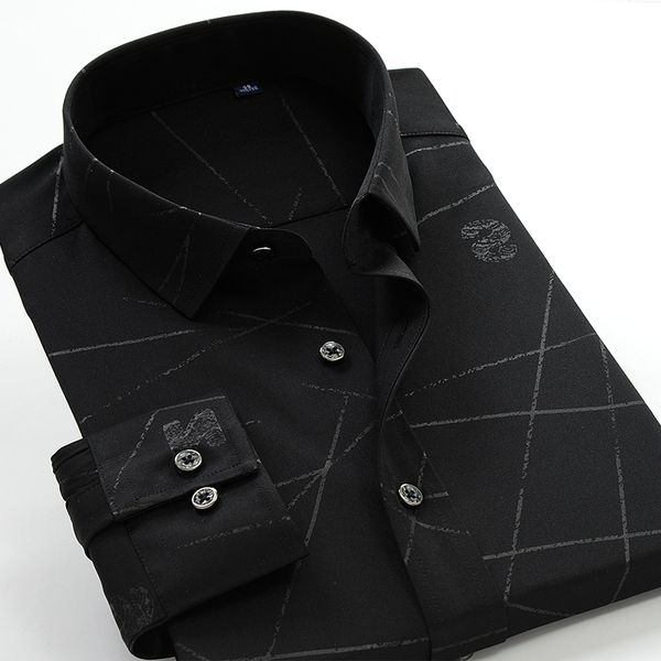 

new arrival spring hihg qulatiy print men's bamboo fiber fashion super large 10xl long-sleeve slim shirt plus size  -9xl10xl, White;black